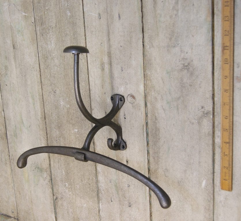 Clothes Hanger Jacket Hook PLAIN Cast Antique Iron 400mm - Image 2
