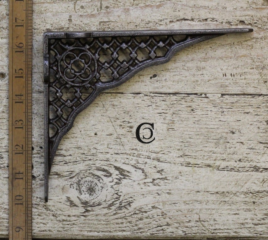Shelf Bracket JALI LATTICE Cast Antique Iron 166mm x 205mm