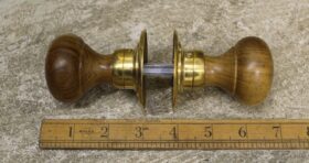 Door Knob Set Bun Type Teak / Brass 50mm use 01.081B.TNB.50