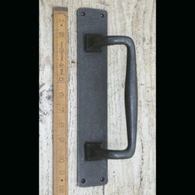 Door Pub Pull Handle on Plate Cast Antique Iron 300mm