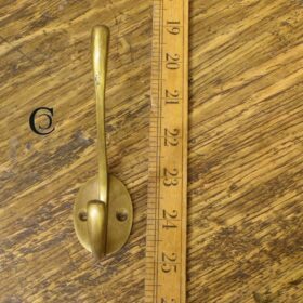 Hat & Coat Hook VICTORIAN Square Stem Antique Solid Brass 110mm