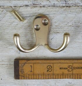 Robe Hook Double Solid Brass 50mm x 75mm