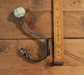 Coat Hook ALBANY Acorn Spring Green Ceramic Tip Antique Iron 125mm