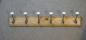 Hat & Coat Hook Ceramic Ball Top Nos 1-6 Antique Iron 145mm TBD