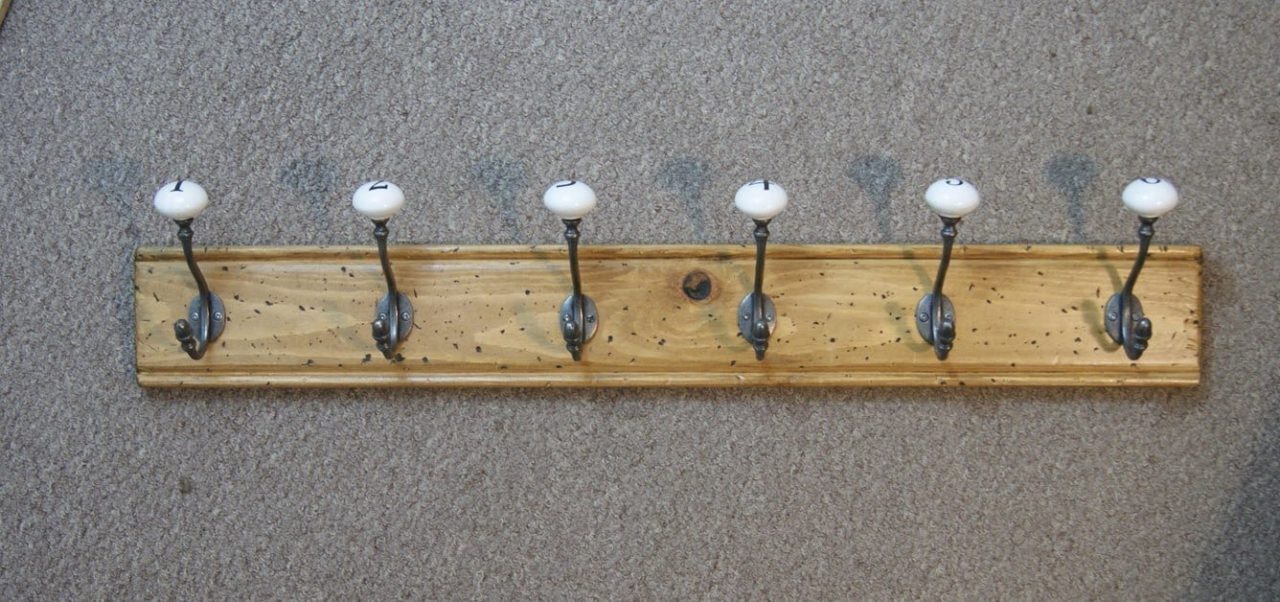 Hat & Coat Hook Ceramic Ball Top Nos 1-6 Antique Iron 145mm TBD
