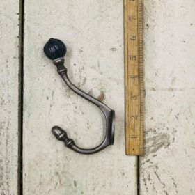 Coat Hook ALBANY Acorn DARK GREEN (TEAL) Ceramic Shell Tip Iron 125mm