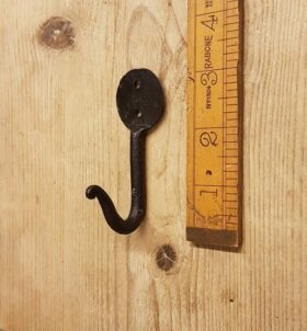 Key Hook Single Penny End Hand Forged Black Black Wax 70mm