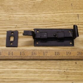Slide Bolt Cranked Fish Tail Hand Forge Black Wax 100mm