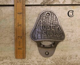 Bottle Opener Wall Mounted AUSTIN SLOAN Cast Antique Iron