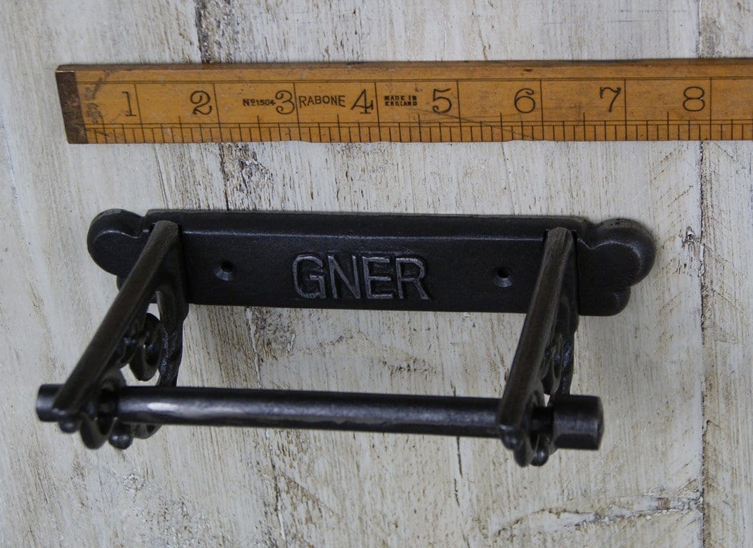 Toilet Roll Holder Scroll Bracket Sides GNER Cast Antique Iron