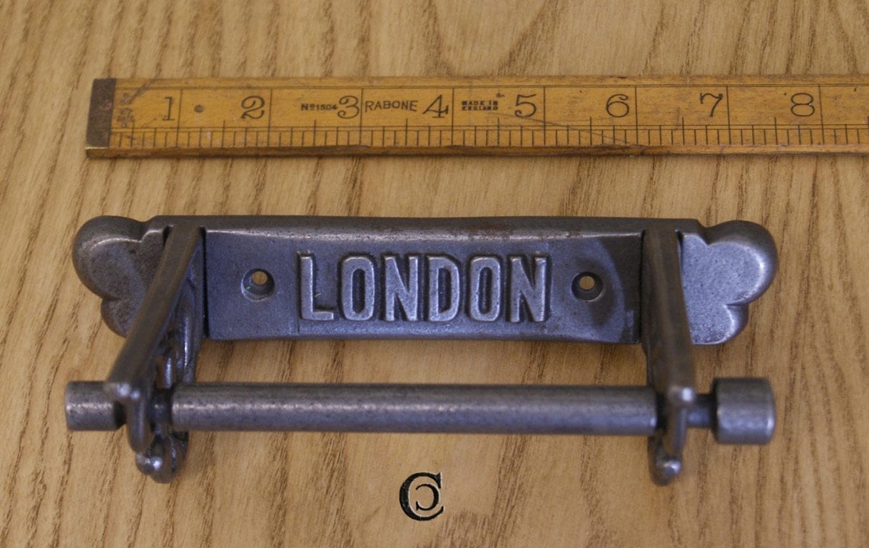 Toilet Roll Holder Scroll Bracket Sides LONDON Cast Antique Iron