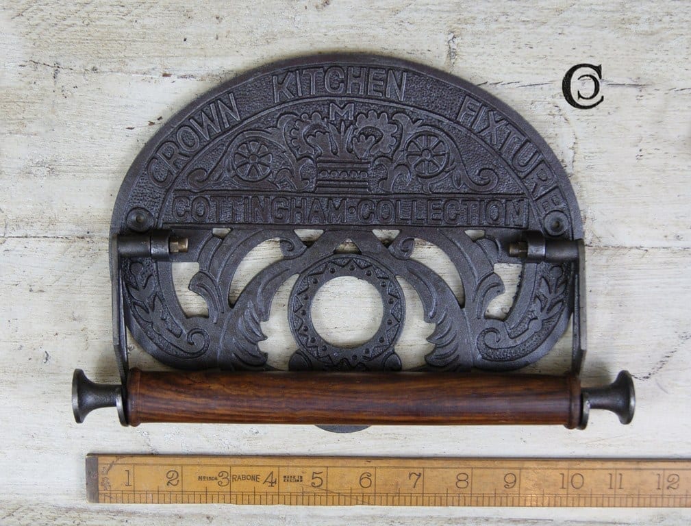 Kitchen Roll Holder COTTINGHAM Fixture Antique Iron for 238mm