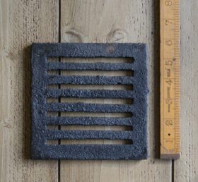 Drain Cover / Wall Vent Square LINED Cast Iron 150mm