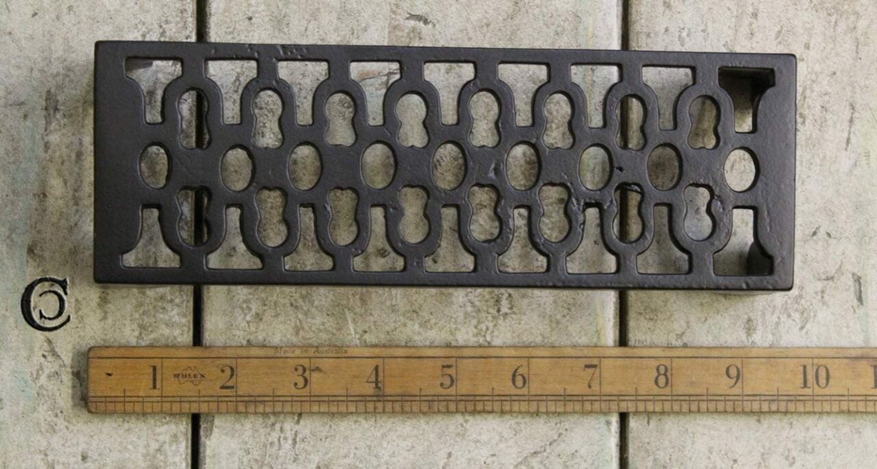 Air Brick Single Cast Iron Satin Black 235mm x 80mm x 50mm
