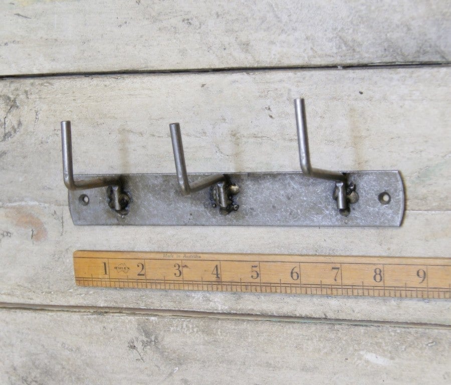 Key Ring Hook Rail 3 Hooks Antique Iron 200mm