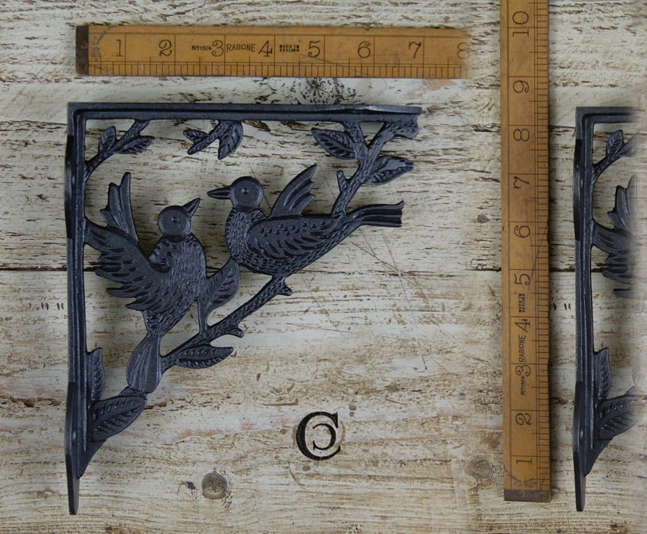 Shelf Wall Bracket 2 Birds Cast Antique Iron 206mm x 175mm