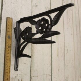 Shelf Wall Bracket 2 Flowers Antique Iron 170mm x 200mm