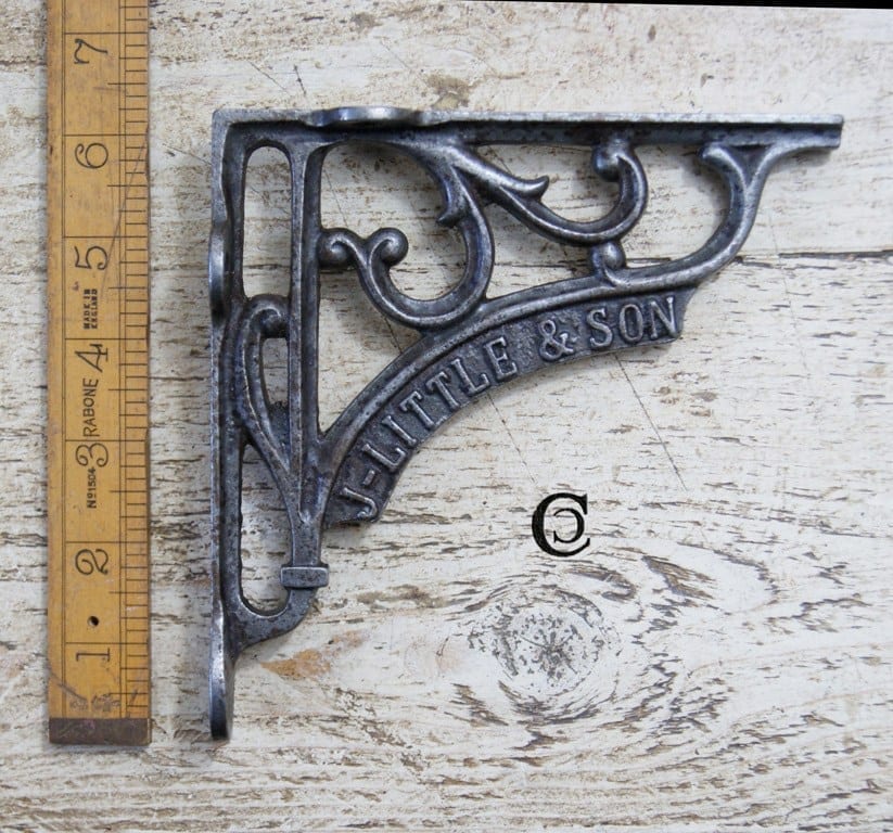 Shelf Bracket J LITTLE & SON Cast Antique Iron 152mm x 152mm