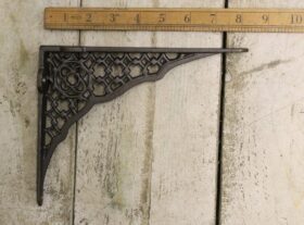 Shelf Bracket JALI LATTICE Cast Antique Iron 178mm x 216mm