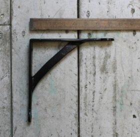 Shelf Bracket GALLOWS Penny End EPOXY BLACK 180mm x 180mm