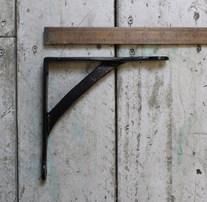 Shelf Bracket GALLOWS Penny End EPOXY BLACK 180mm x 180mm