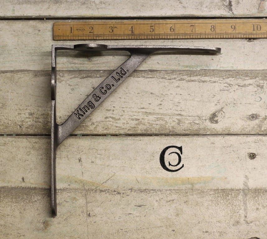 Shelf Bracket GALLOWS Plain Lugs KING & CO Antique Iron 200mm x 200mm
