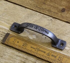 Square D Handle GIN & TONIC Cast Antique Iron 120mm