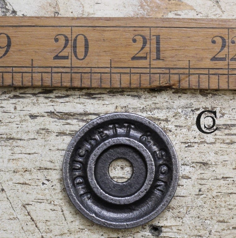 Knob Back Plate Round J DUCKETT & SON Antique Iron 30mm Diameter