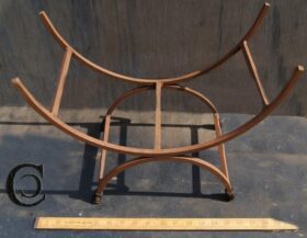 Log Holder Log Basket Curved Rust Finish 500mm
