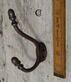 Hat & Coat Hook ACORN 4 Hole Antique Iron 130mm