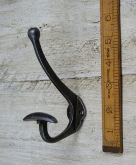 Coat Hook BOWLER TOP HAT Wide Cast Antique Iron 125mm