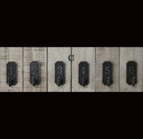 Single Ball End Coat Hook Numbered Plaque Hooks Set of 1 - 6