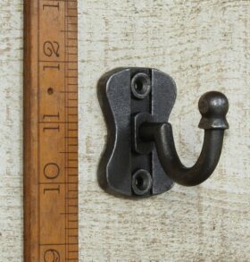 Coat Hook ELSTON cw Back Plate Cast Antique Iron 60mm