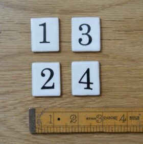 Ceramic Inserts For Label Frame Coat Hook Off-White Numbers 1 - 4