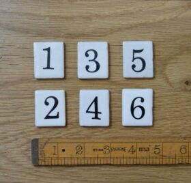 Ceramic Inserts For Label Frame Coat Hook Off-White Numbers 1 - 6