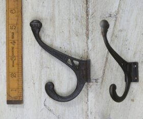 Hat & Coat Hook Narrow EDWARDIAN Dec Squarre 4 hole 140mm