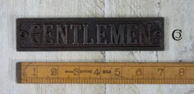 Plaque Toilet Door GENTLEMEN Antique iron 177mm x 40mm - TBD