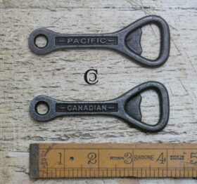 Bottle Opener Hand Held CANADIAN PACIFIC Cast Antique Iron