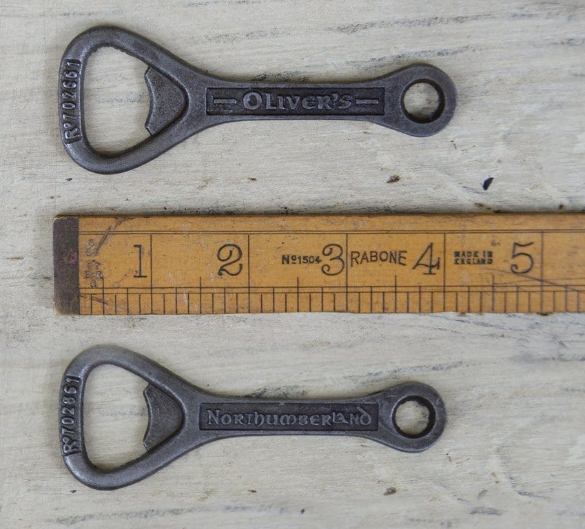 Bottle Opener Hand Held OLIVERS NORTHUMBERLAND Antique Iron