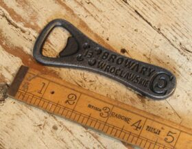 Bottle Opener Hand Held 'Browary Wroclawskie' Antique Iron 100mm
