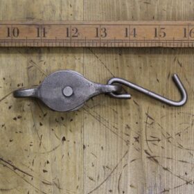 Pulley Single BLOCK & TACKLE style hanging Antique Iron 88mm