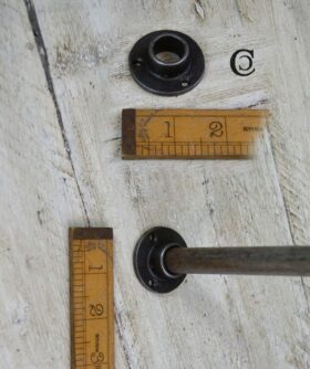 Wardrobe Rail End Support Socket Circular Cast Antique iron 70mm x 16mm int Dia