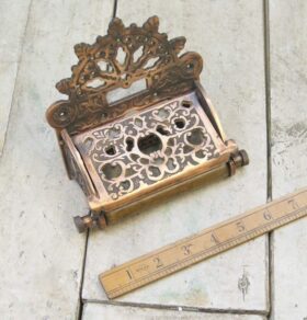 Toilet Roll Holder Victorian with Lid Antique Copper - TBD