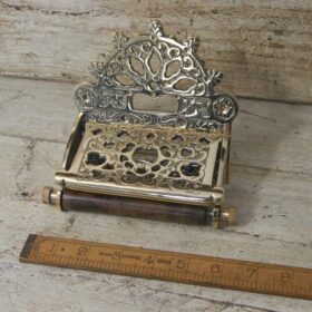 Toilet Roll Holder Victorian with Lid Solid Brass