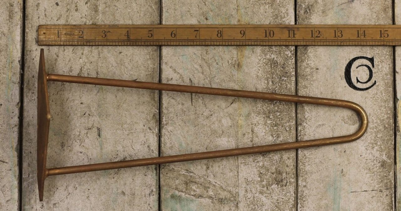 Hairpin Leg 2 Prong Antique Copper 350mm