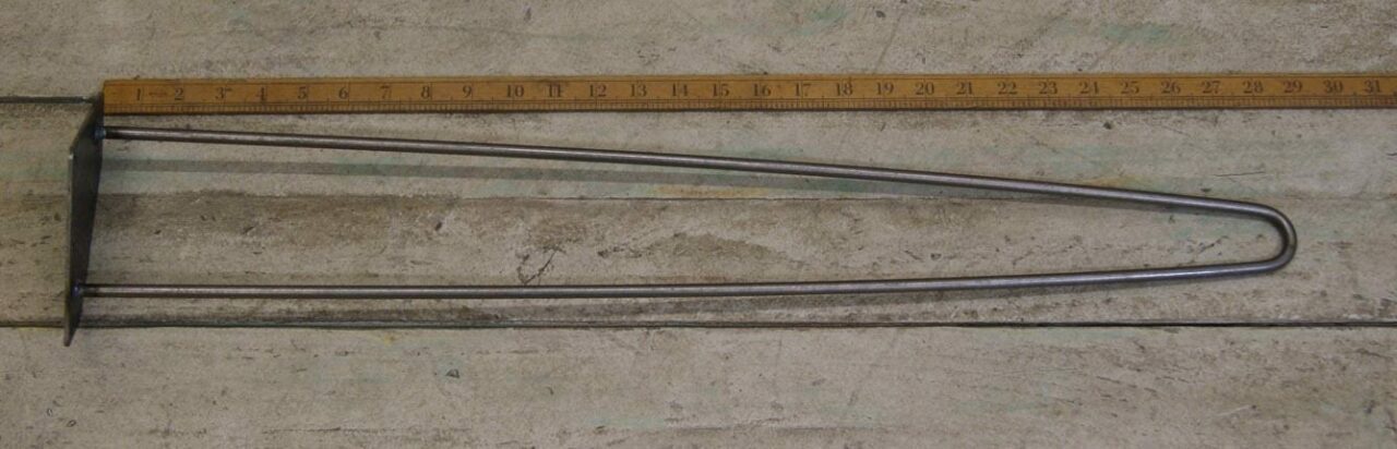 Hairpin Leg 2 Prong Antique Iron 710mm