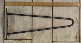 Hairpin Leg 2 Prong Satin Epoxy Black 350mm