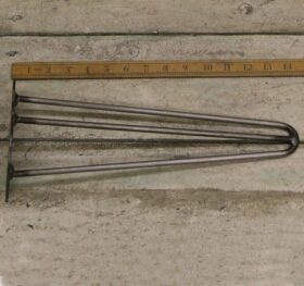 Hairpin Leg 3 Prong Antique Iron 8mm Diameter Rod 350mm