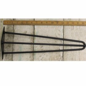 Hairpin Leg 3 Prong Epoxy Black 400mm