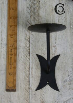 Candle Holder Fancy Back Plate Wax Wall Mount Cup Socket 7"